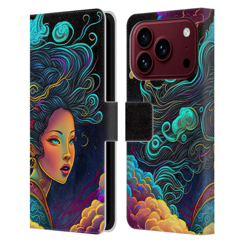 Wumples Cosmic Arts Cloud Goddess Leather Book Wallet Case Cover For Apple iPhone 18 Pro