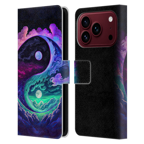 Wumples Cosmic Arts Clouded Yin Yang Leather Book Wallet Case Cover For Apple iPhone 18 Pro