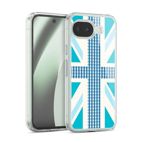 Head Case Designs Union Jack Collection Blue Gingham Soft Gel Case for Google Pixel 10a