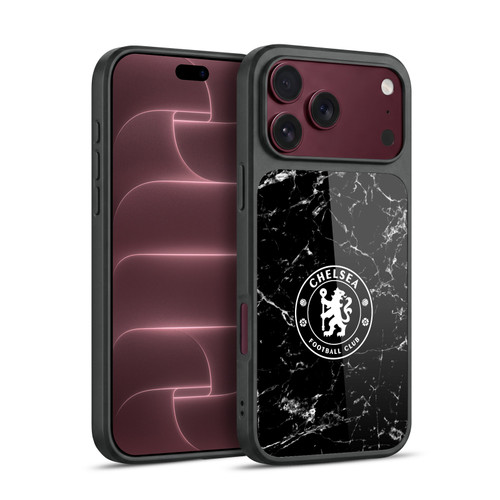 Chelsea Football Club Crest Black Marble Gel Armour Case For Apple iPhone 18 Pro Max