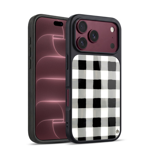 Haley Bush Pattern Painting Buffalo Check Black Gel Armour Case For Apple iPhone 18 Pro