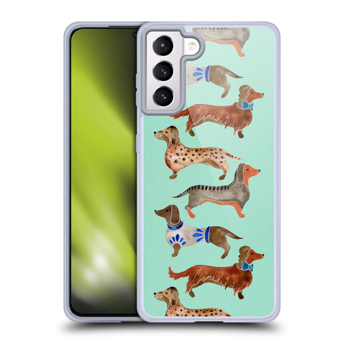 Cat Coquillette Animals Blue Dachshunds Soft Gel Case for Samsung Galaxy S21+ 5G