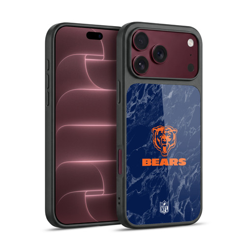 NFL Chicago Bears Graphics Coloured Marble Gel Armour Case For Apple iPhone 18 Pro Max