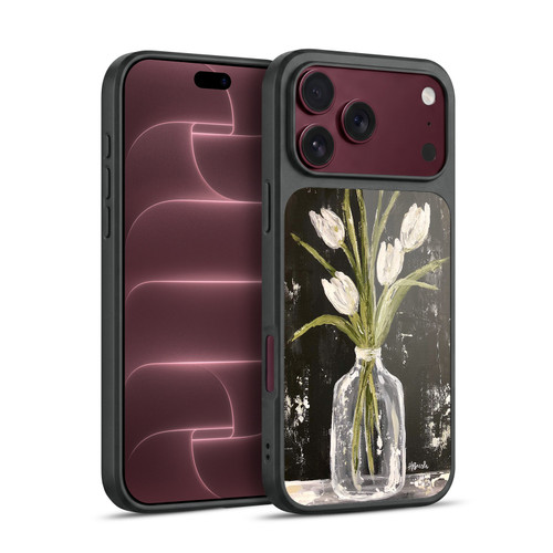 Haley Bush Floral Painting White Tulips In Glass Jar Gel Armour Case For Apple iPhone 18 Pro Max