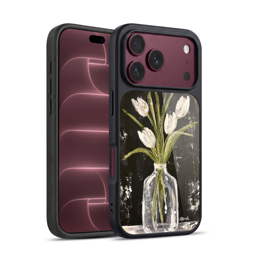 Haley Bush Floral Painting White Tulips In Glass Jar Gel Armour Case For Apple iPhone 18 Pro