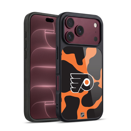 NHL Philadelphia Flyers Cow Pattern Gel Armour Case For Apple iPhone 18 Pro