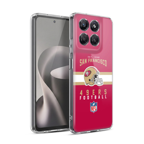 NFL San Francisco 49ers Graphics Helmet Typography Soft Gel Case for Motorola Moto G37 Power