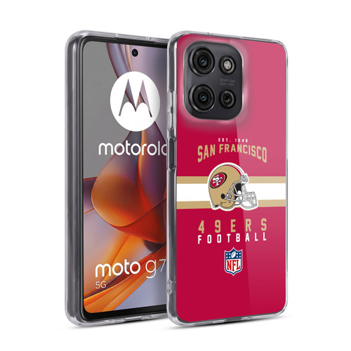NFL San Francisco 49ers Graphics Helmet Typography Soft Gel Case for Motorola Moto G75