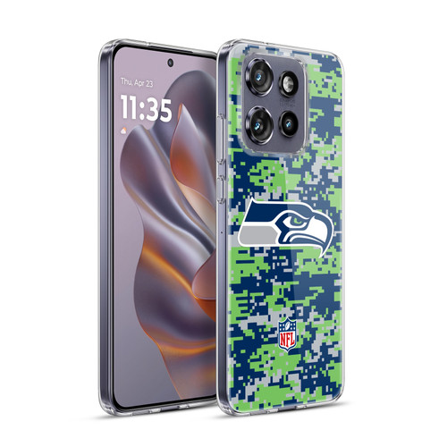 NFL Seattle Seahawks Graphics Digital Camouflage Soft Gel Case for Motorola Edge 50 Neo