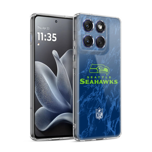 NFL Seattle Seahawks Graphics Coloured Marble Soft Gel Case for Motorola Edge 70