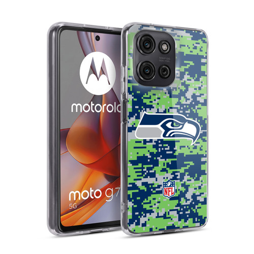 NFL Seattle Seahawks Graphics Digital Camouflage Soft Gel Case for Motorola Moto G75