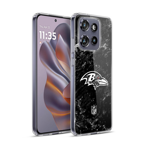 NFL Baltimore Ravens Artwork Marble Soft Gel Case for Motorola Edge 50 Neo