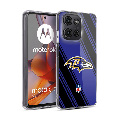 NFL Baltimore Ravens Artwork Stripes Soft Gel Case for Motorola Moto G75