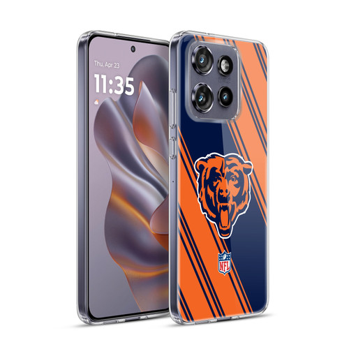 NFL Chicago Bears Artwork Stripes Soft Gel Case for Motorola Edge 50 Neo