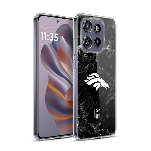 NFL Denver Broncos Artwork Marble Soft Gel Case for Motorola Edge 50 Neo