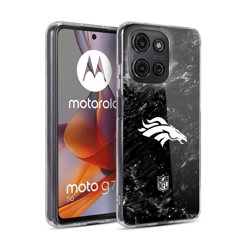 NFL Denver Broncos Artwork Marble Soft Gel Case for Motorola Moto G75