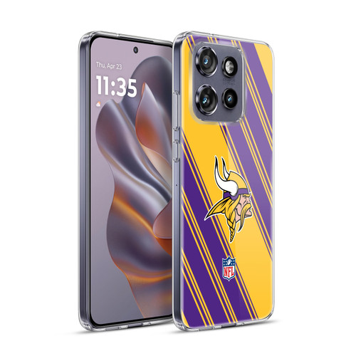 NFL Minnesota Vikings Artwork Stripes Soft Gel Case for Motorola Edge 50 Neo