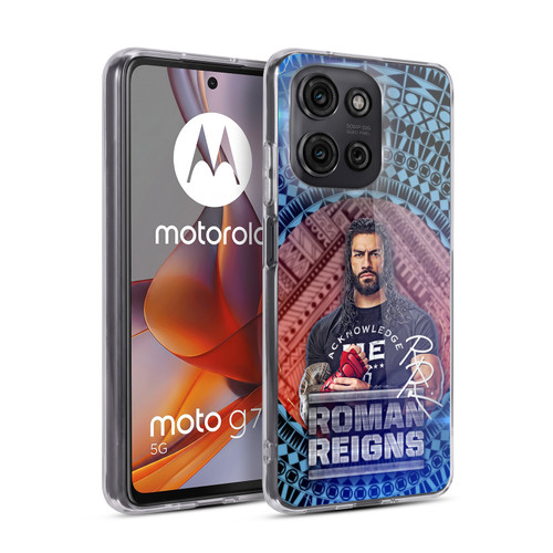 WWE Roman Reigns Tribal Pattern Soft Gel Case for Motorola Moto G75