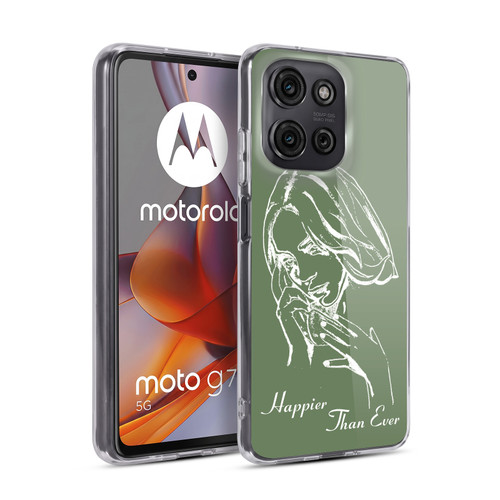 Billie Eilish Happier Than Ever Album Stencil Green Soft Gel Case for Motorola Moto G75