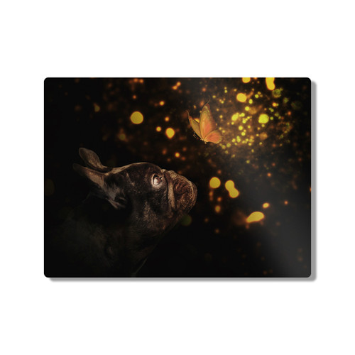 Klaudia Senator French Bulldog Art Butterfly 400X300mm Landscape Metal Wall Art Print - Wall Decor for Living Room, Bedroom & Gaming Room