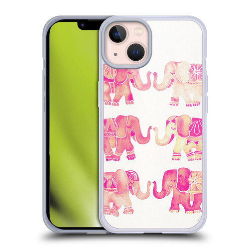 Cat Coquillette Animals 2 Pink Elephants Soft Gel Case for Apple iPhone 13