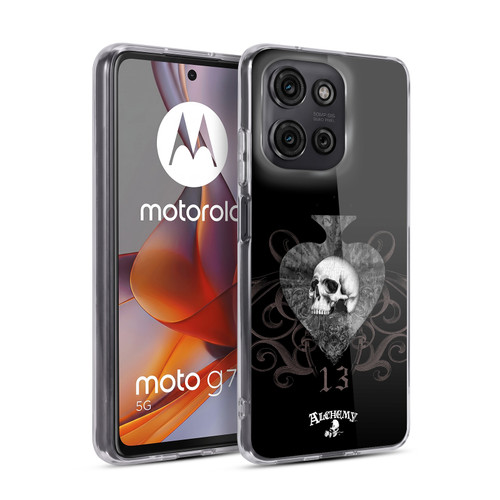 Alchemy Gothic Skull And Cards Death Club Soft Gel Case for Motorola Moto G75