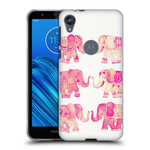 Cat Coquillette Animals 2 Pink Elephants Soft Gel Case for Motorola Moto E6