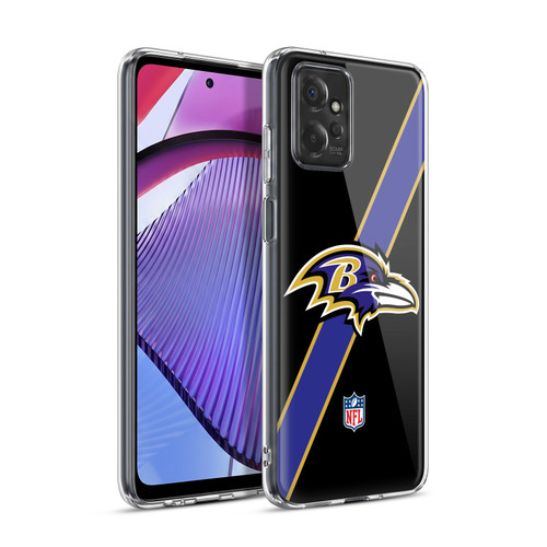 NFL Baltimore Ravens Logo Stripes Soft Gel Case for Motorola Moto G Power (2023)