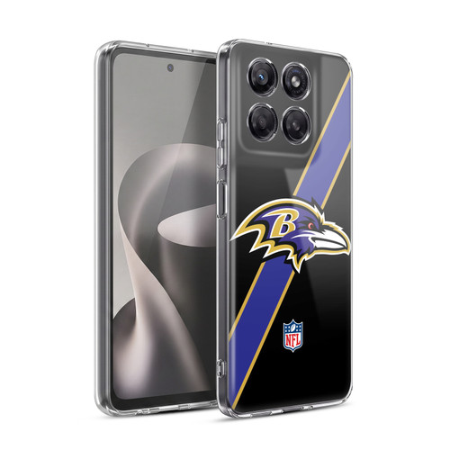NFL Baltimore Ravens Logo Stripes Soft Gel Case for Motorola Moto G37 Power