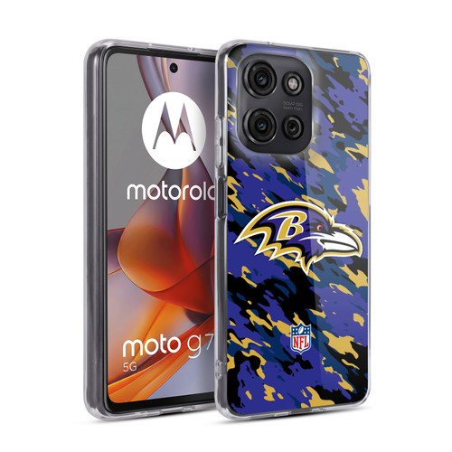 NFL Baltimore Ravens Logo Camou Soft Gel Case for Motorola Moto G75