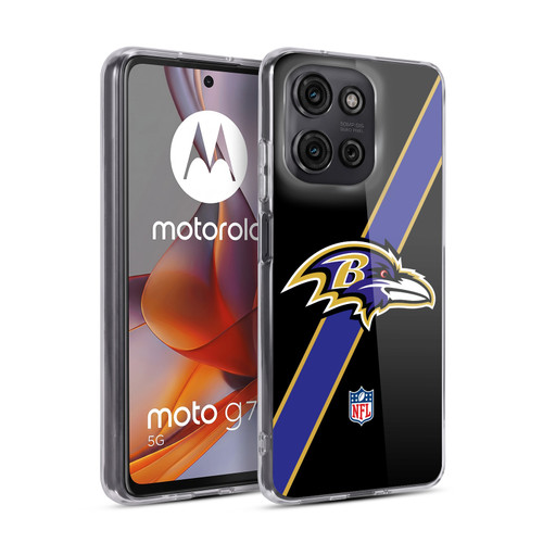NFL Baltimore Ravens Logo Stripes Soft Gel Case for Motorola Moto G75