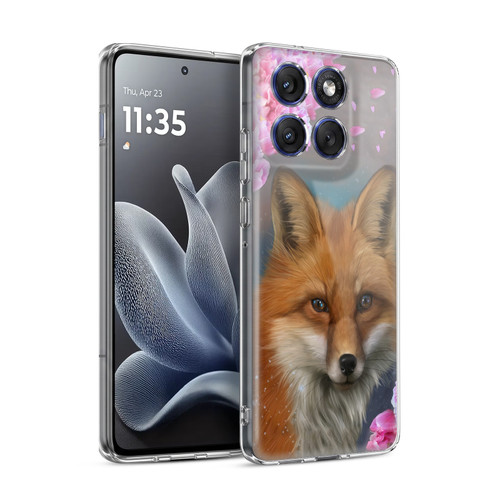 Ash Evans Animals Fox Peonies Soft Gel Case for Motorola Edge 70