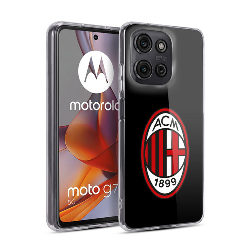 AC Milan Crest Full Colour Black Soft Gel Case for Motorola Moto G75