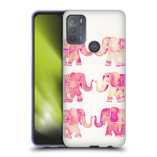 Cat Coquillette Animals 2 Pink Elephants Soft Gel Case for Motorola Moto G50