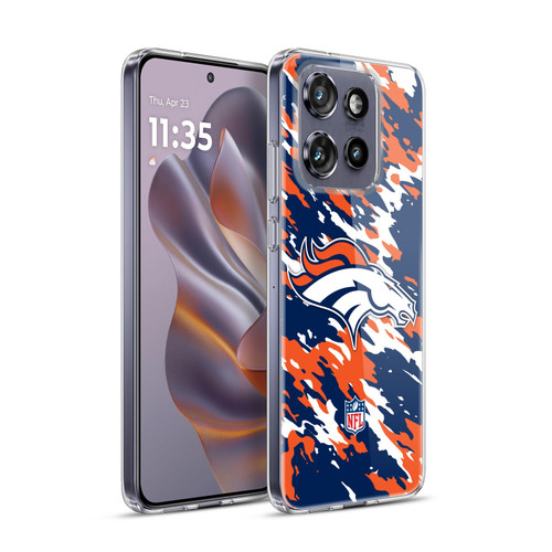 NFL Denver Broncos Logo Camou Soft Gel Case for Motorola Edge 50 Neo