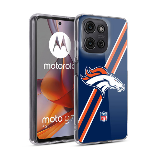NFL Denver Broncos Logo Stripes Soft Gel Case for Motorola Moto G75