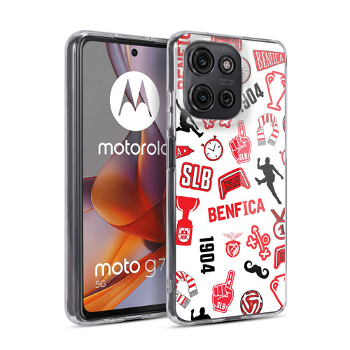 S.L. Benfica 2021/22 Crest Stickers Soft Gel Case for Motorola Moto G75