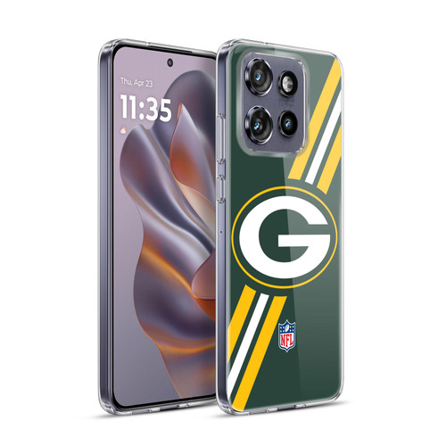 NFL Green Bay Packers Logo Stripes Soft Gel Case for Motorola Edge 50 Neo