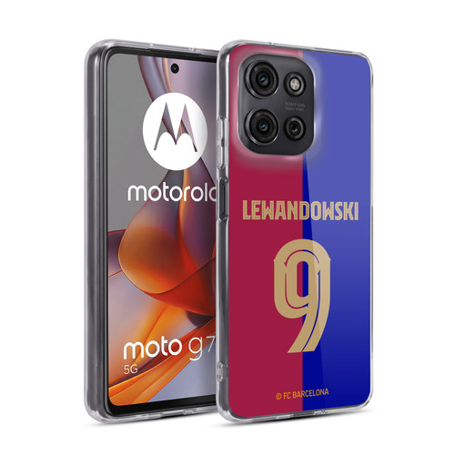 FC Barcelona 2024/25 Players Home Kit Robert Lewandowski Soft Gel Case for Motorola Moto G75