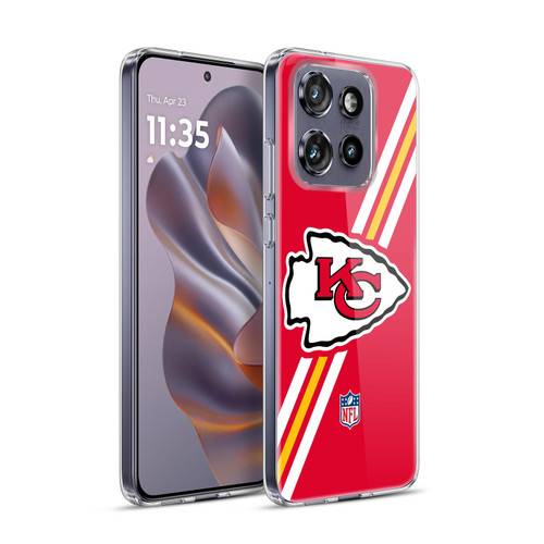NFL Kansas City Chiefs Logo Stripes Soft Gel Case for Motorola Edge 50 Neo