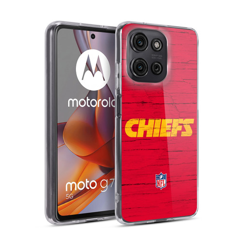 NFL Kansas City Chiefs Logo Distressed Look Soft Gel Case for Motorola Moto G75