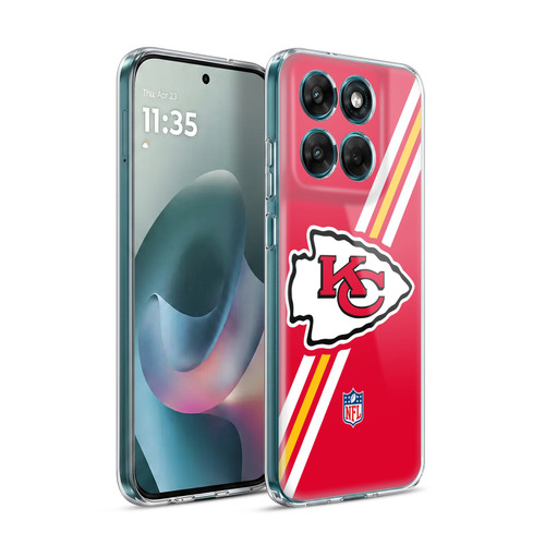 NFL Kansas City Chiefs Logo Stripes Soft Gel Case for Motorola Moto G77