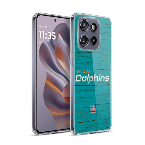 NFL Miami Dolphins Logo Distressed Look Soft Gel Case for Motorola Edge 50 Neo
