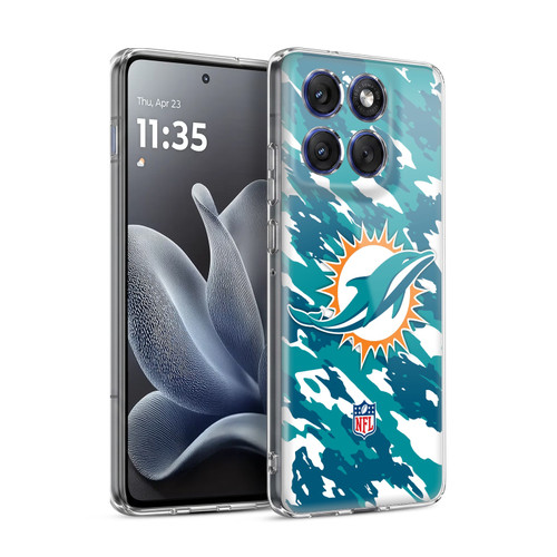 NFL Miami Dolphins Logo Camou Soft Gel Case for Motorola Edge 70