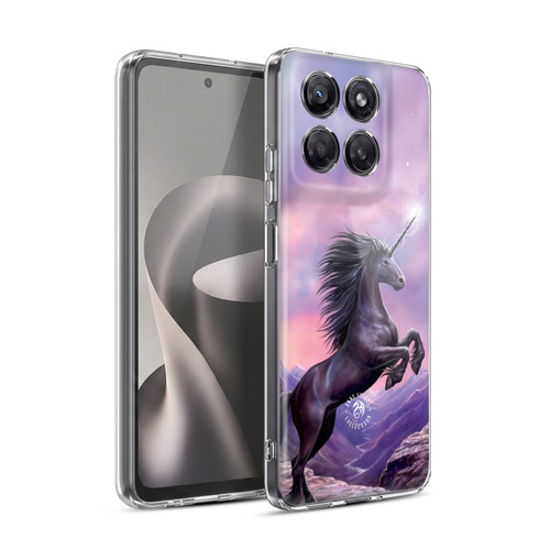Anne Stokes Mythical Creatures Black Unicorn Soft Gel Case for Motorola Moto G37 Power