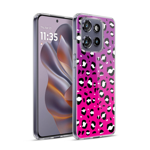 Grace Illustration Animal Prints Pink Leopard Soft Gel Case for Motorola Edge 50 Neo
