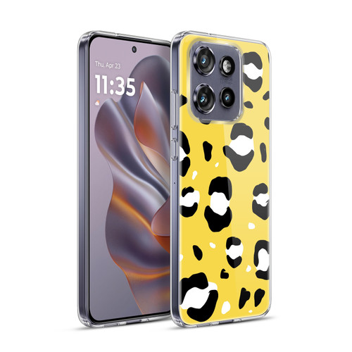 Grace Illustration Animal Prints Yellow Leopard Soft Gel Case for Motorola Edge 50 Neo