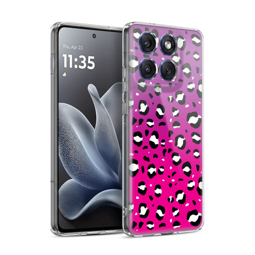 Grace Illustration Animal Prints Pink Leopard Soft Gel Case for Motorola Edge 70