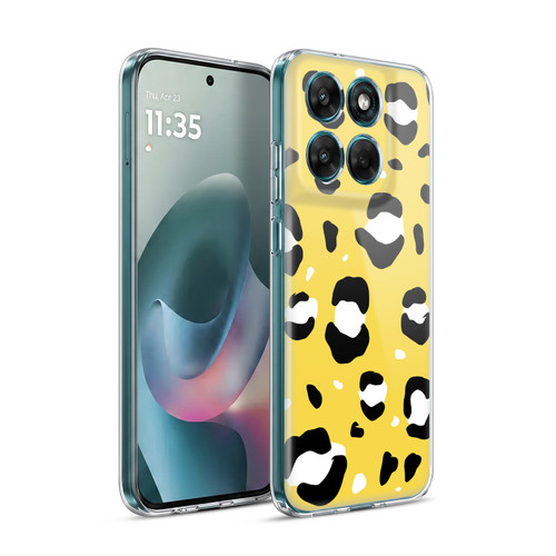 Grace Illustration Animal Prints Yellow Leopard Soft Gel Case for Motorola Moto G77