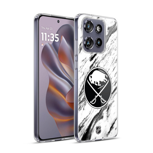NHL Buffalo Sabres Marble Soft Gel Case for Motorola Edge 50 Neo